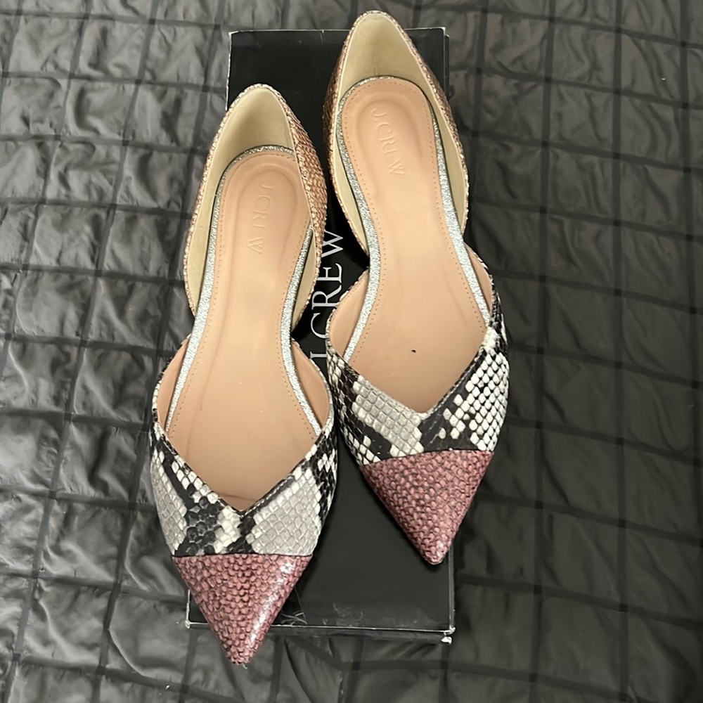 J Crew. Multi snake ballet flat. So cute. Colors are amazing!